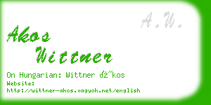 akos wittner business card